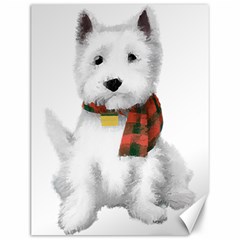 West Highland White Terrier T- Shirt Cute West Highland White Terrier Drawing T- Shirt Canvas 12  X 16  by ZUXUMI