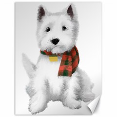 West Highland White Terrier T- Shirt Cute West Highland White Terrier Drawing T- Shirt Canvas 18  X 24  by ZUXUMI