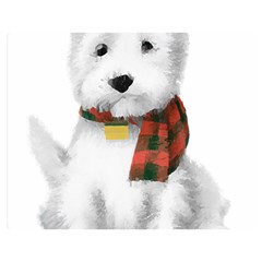 West Highland White Terrier T- Shirt Cute West Highland White Terrier Drawing T- Shirt Two Sides Premium Plush Fleece Blanket (medium) by ZUXUMI