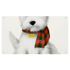 West Highland White Terrier T- Shirt Cute West Highland White Terrier Drawing T- Shirt Banner And Sign 7  X 4  by ZUXUMI