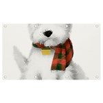 West Highland White Terrier T- Shirt Cute West Highland White Terrier Drawing T- Shirt Banner and Sign 7  x 4  Front