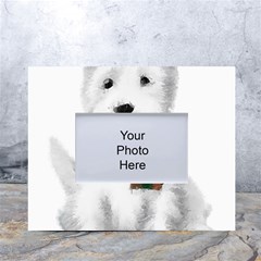 West Highland White Terrier T- Shirt Cute West Highland White Terrier Drawing T- Shirt White Tabletop Photo Frame 4 x6  by ZUXUMI