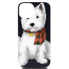 West Highland White Terrier T- Shirt Cute West Highland White Terrier Drawing T- Shirt Iphone 14 Black Uv Print Case by ZUXUMI