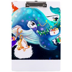 Whale T- Shirt Cute Whale Drawing T- Shirt (1) A4 Acrylic Clipboard