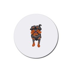 Brussels Griffon T- Shirt White Look Calm Brussels Griffon 01 T- Shirt Rubber Coaster (round) by EnriqueJohnson