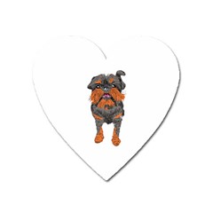 Brussels Griffon T- Shirt White Look Calm Brussels Griffon 01 T- Shirt Heart Magnet by EnriqueJohnson