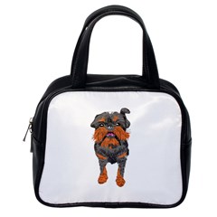 Brussels Griffon T- Shirt White Look Calm Brussels Griffon 01 T- Shirt Classic Handbag (one Side) by EnriqueJohnson