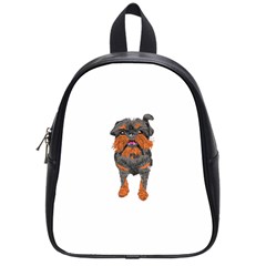 Brussels Griffon T- Shirt White Look Calm Brussels Griffon 01 T- Shirt School Bag (small) by EnriqueJohnson