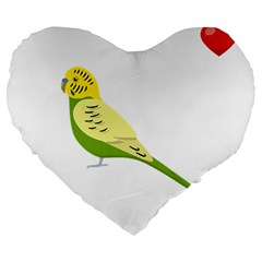 Budgerigar T- Shirt Steal Your Heart Budgerigar 01 T- Shirt Large 19  Premium Flano Heart Shape Cushions by EnriqueJohnson