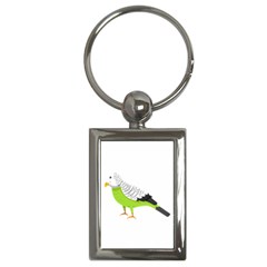 Budgerigar T- Shirt White Look Calm Budgerigar 05 T- Shirt Key Chain (rectangle) by EnriqueJohnson