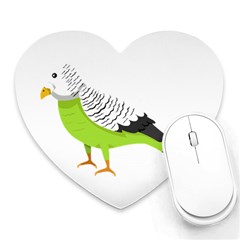 Budgerigar T- Shirt White Look Calm Budgerigar 05 T- Shirt Heart Mousepad by EnriqueJohnson