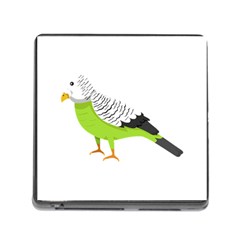 Budgerigar T- Shirt White Look Calm Budgerigar 05 T- Shirt Memory Card Reader (square 5 Slot) by EnriqueJohnson