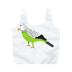 Budgerigar T- Shirt White Look Calm Budgerigar 05 T- Shirt Full Print Recycle Bag (m) by EnriqueJohnson