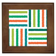 Striped Colorful Pattern Graphic Framed Tile