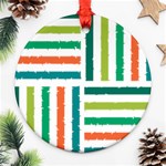 Striped Colorful Pattern Graphic Ornament (Round) Front