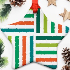 Striped Colorful Pattern Graphic Ornament (Star)