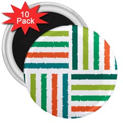 Striped Colorful Pattern Graphic 3  Magnets (10 pack) 