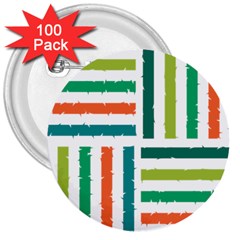 Striped Colorful Pattern Graphic 3  Buttons (100 Pack)  by Pakjumat