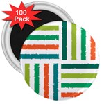 Striped Colorful Pattern Graphic 3  Magnets (100 pack) Front