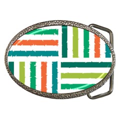 Striped Colorful Pattern Graphic Belt Buckles