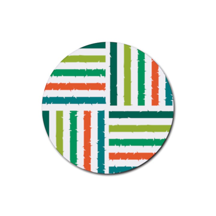 Striped Colorful Pattern Graphic Rubber Coaster (Round)