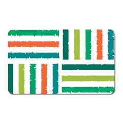 Striped Colorful Pattern Graphic Magnet (Rectangular)