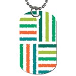 Striped Colorful Pattern Graphic Dog Tag (One Side) Front