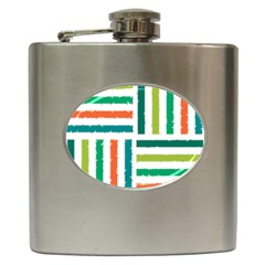 Striped Colorful Pattern Graphic Hip Flask (6 oz)