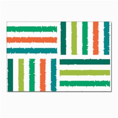 Striped Colorful Pattern Graphic Postcard 4 x 6  (pkg Of 10) by Pakjumat