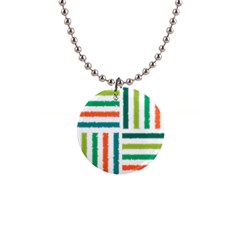 Striped Colorful Pattern Graphic 1  Button Necklace