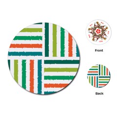 Striped Colorful Pattern Graphic Playing Cards Single Design (round) by Pakjumat