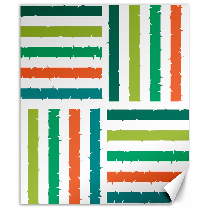 Striped Colorful Pattern Graphic Canvas 8  x 10 