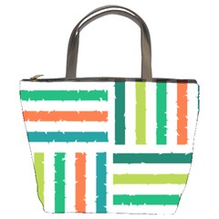 Striped Colorful Pattern Graphic Bucket Bag