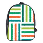 Striped Colorful Pattern Graphic School Bag (Large) Front