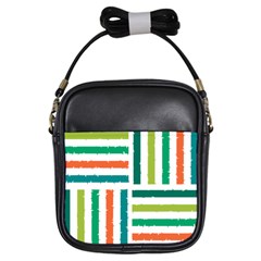 Striped Colorful Pattern Graphic Girls Sling Bag by Pakjumat