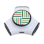 Striped Colorful Pattern Graphic 3-Port USB Hub Front