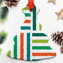 Striped Colorful Pattern Graphic Christmas Tree Ornament (Two Sides)