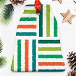 Striped Colorful Pattern Graphic Bell Ornament (Two Sides) Front