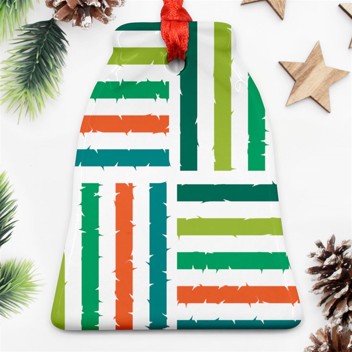 Striped Colorful Pattern Graphic Bell Ornament (Two Sides)