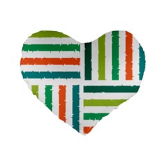 Striped Colorful Pattern Graphic Standard 16  Premium Heart Shape Cushions