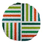 Striped Colorful Pattern Graphic Large 18  Premium Flano Round Cushions Back