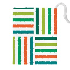 Striped Colorful Pattern Graphic Drawstring Pouch (4xl) by Pakjumat