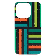 Striped Colorful Pattern Graphic Iphone 14 Pro Black Uv Print Case by Pakjumat