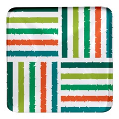 Striped Colorful Pattern Graphic Square Glass Fridge Magnet (4 Pack) by Pakjumat