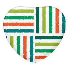 Striped Colorful Pattern Graphic Heart Glass Fridge Magnet (4 Pack) by Pakjumat