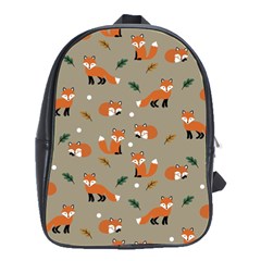 Fox Pattern Texture School Bag (Large)