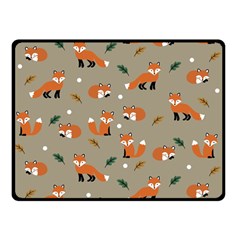 Fox Pattern Texture Two Sides Fleece Blanket (Small)