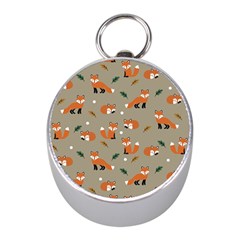 Fox Pattern Texture Mini Silver Compasses