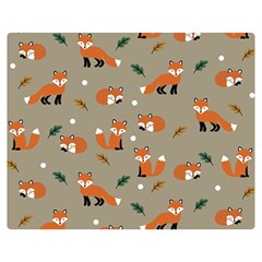 Fox Pattern Texture Two Sides Premium Plush Fleece Blanket (medium) by Pakjumat