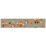 Fox Pattern Texture Small Premium Plush Fleece Scarf Back